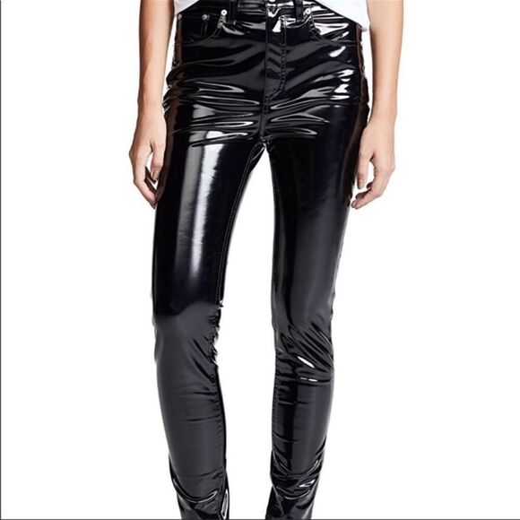 7 For All Mankind Patent Pants Size M - Picture 1 of 11